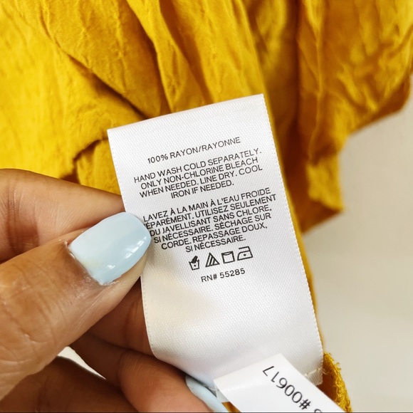 Express Button Down Peasant Style Blouse - Picture 3 of 7